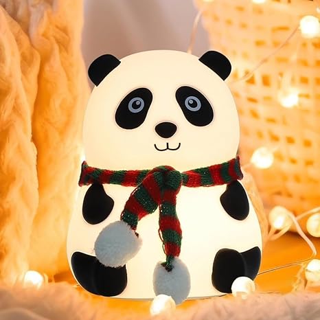 RUCON® Panda Silicone Night Light for Kids, Rechargeable Silicone LED Lamp, 7-Colour Changing, Room Decor, Gift for Toddler, Children, Teens (Panda Night LAMP)