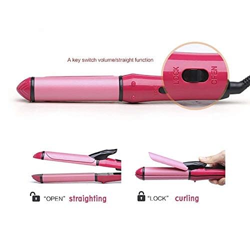 HEVIR 2-in-1 Hair Straightener and Curler – Ceramic Plate Hair Beauty Set for Women – Pink Hair Styling Tool, Baal Sidhe Karne Wali Straight Machine
