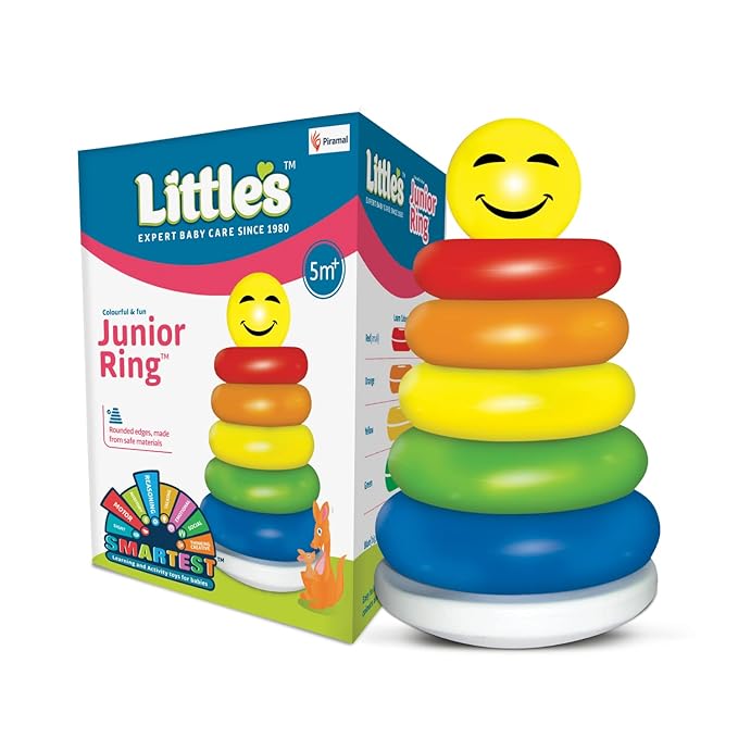 Little's Junior Ring | Stackable Blocks Toys For Kids | 6 Pcs Rings Multi-Colour Kids Toys | Colorful Toddler Activity Toys | Baby Toys | Motor And Reasoning Skills