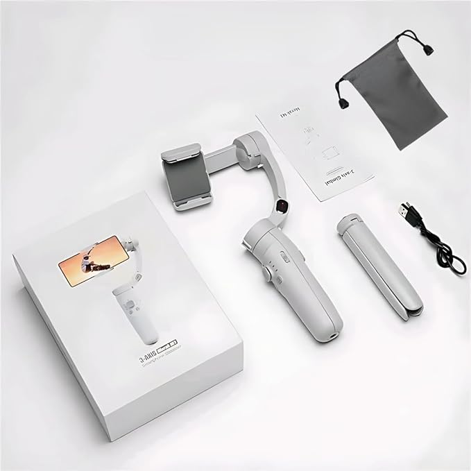 M1 3-Axis Smartphone Gimbal Stabilizer – Merak One | Foldable 3-Axis Gimbal Stabilizer | Advanced Gyroscope | Shake-Free Footage | Object Tracking | Panoramic, Time-Lapse & Slow-Motion | 2500mAh Battery | Ideal for Vlogging