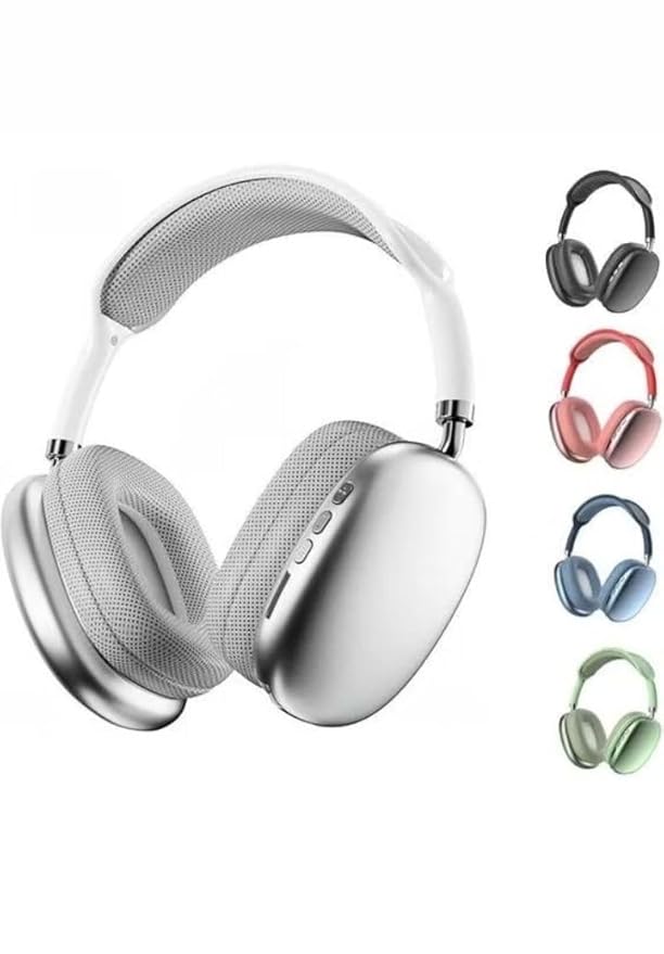 Premium Wireless Bluetooth Headphones l P9 Headphone l White and Silver, Over-Ear Design with HiFi Dynamic Sound, Bluetooth 5.1, HD Voice Call, Comfortable Wear, Long Standby