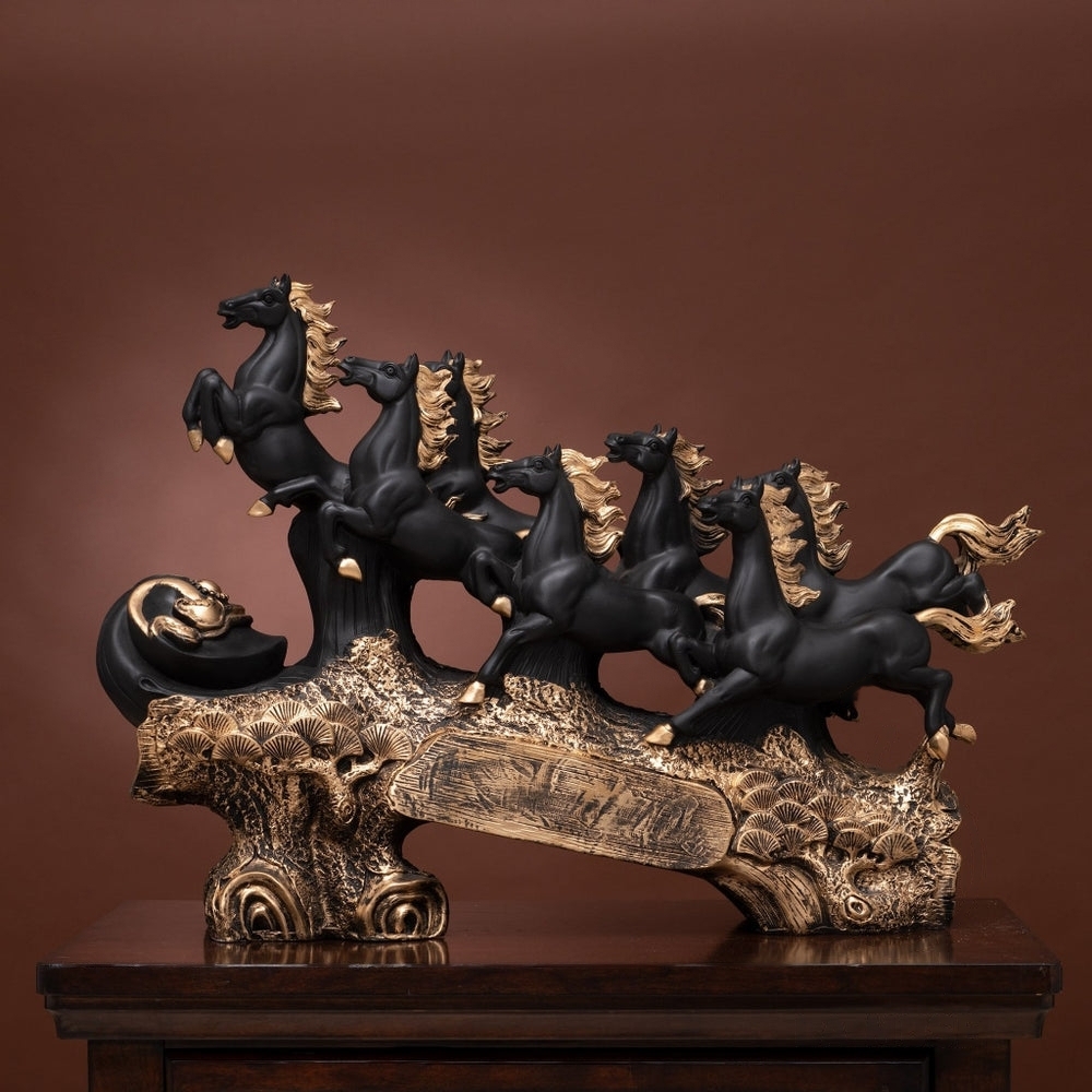 Seven Running Horses Showpiece for Home Decor – Resin Feng Shui Vastu Horse Statue