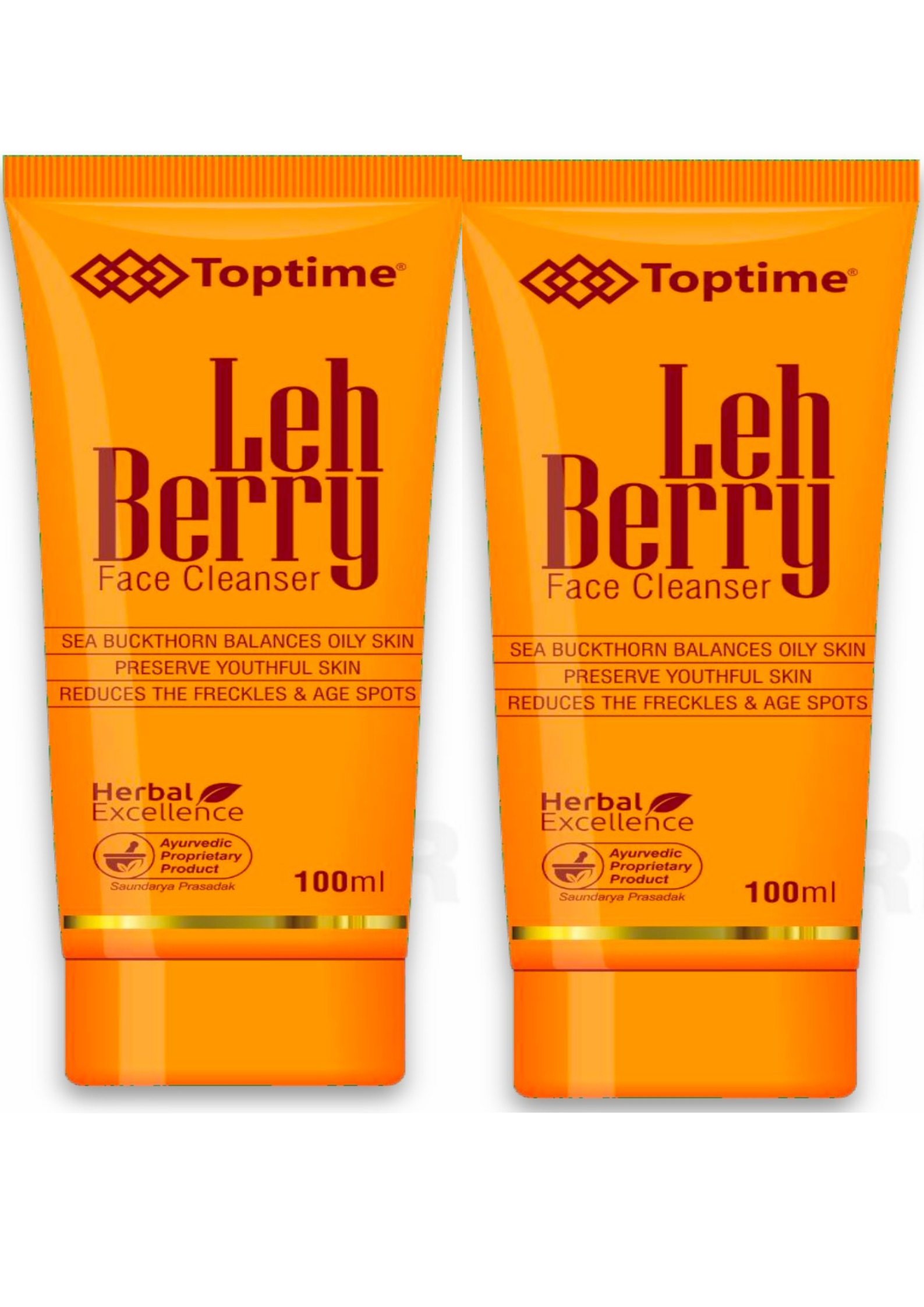 Toptime Leh Berry Face Cleanser Sea Buckthorn Balances Oily Skin, Preserve Youthful Skin, Reduces The Freckles & Age Spots 100ml.