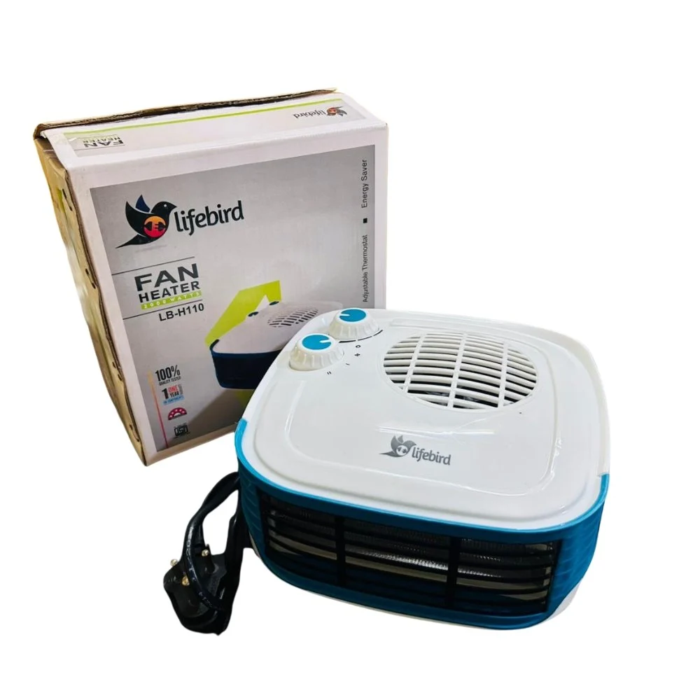 Lifebird FAN HEATER 2000 WATTS LB-H110, Eco Friendly, Adjustable Thermostat,Energy Saver, 100% Quality Tested, 1 Year Warranty.