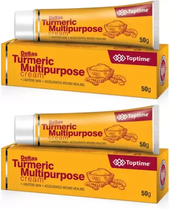 Deltas Tumeric Multipurpose Cream, Lightens Skin, Accelerates Wound Healing, 50g