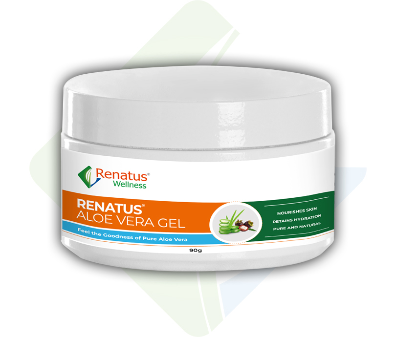 Renatus Wellness Aloe Vera Gel Feel the Goodness of Pure Aloe Vera, Nourishes Skin, Retains Hydration, Pure and Natural 90g