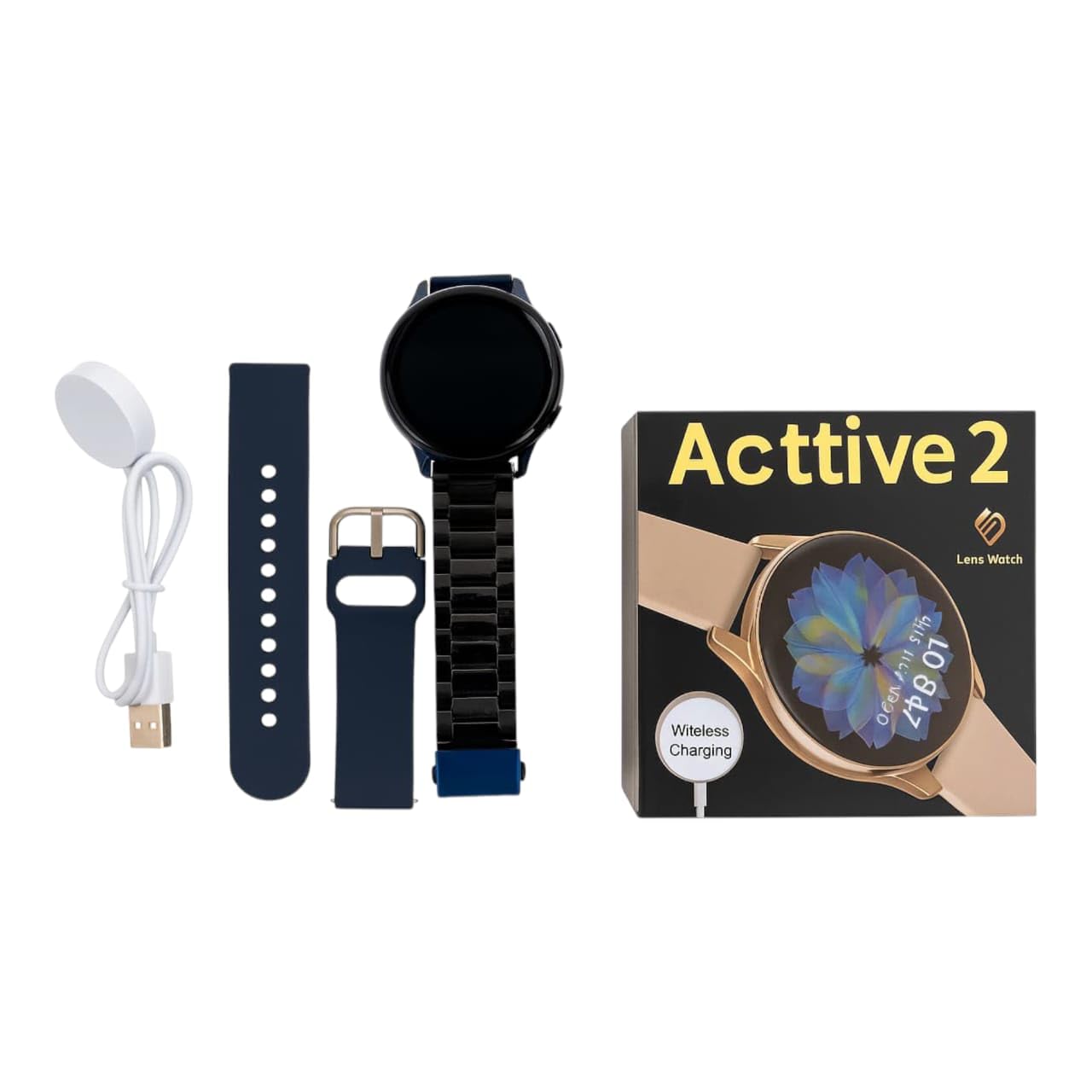 YOSHI Active 2 Smartwatch with 1.5" AMOLED Display and Wireless Charging