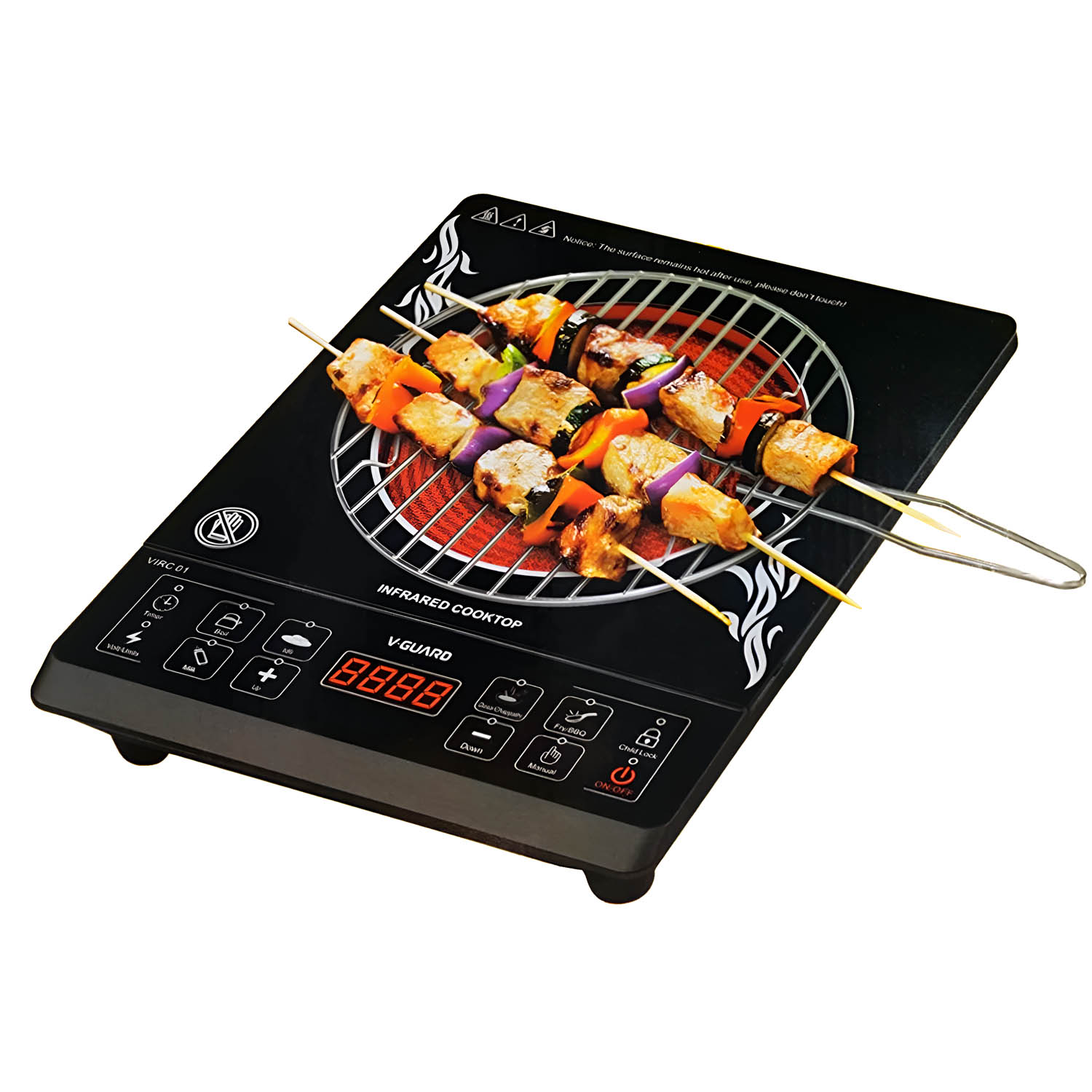 V-Guard VIRC 01 Infrared Cooktop, Thoughtfully Engineered, Compatible for All Cooking Vessels, Multiple Cooking Modes, 1 Year Warranty