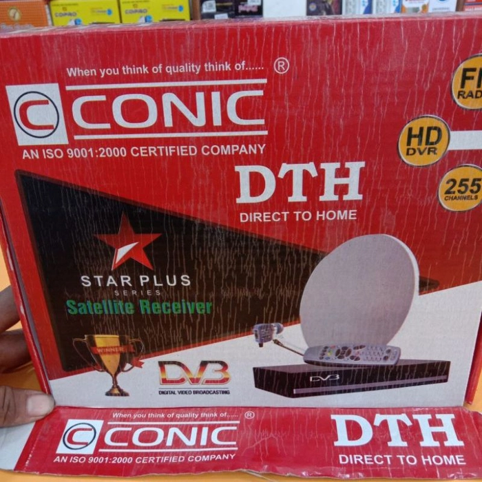 CONIC Star Plus Series Satellite Receiver DTH Direct to Home, HD DVR Up to 255 Channels
