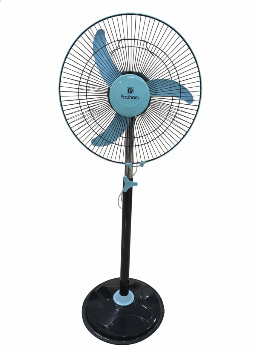 Prathom Electric Stand Fan, Adjustable Height, Lightweight Portable Fan for Home, Office, Desk, Dorm, Black