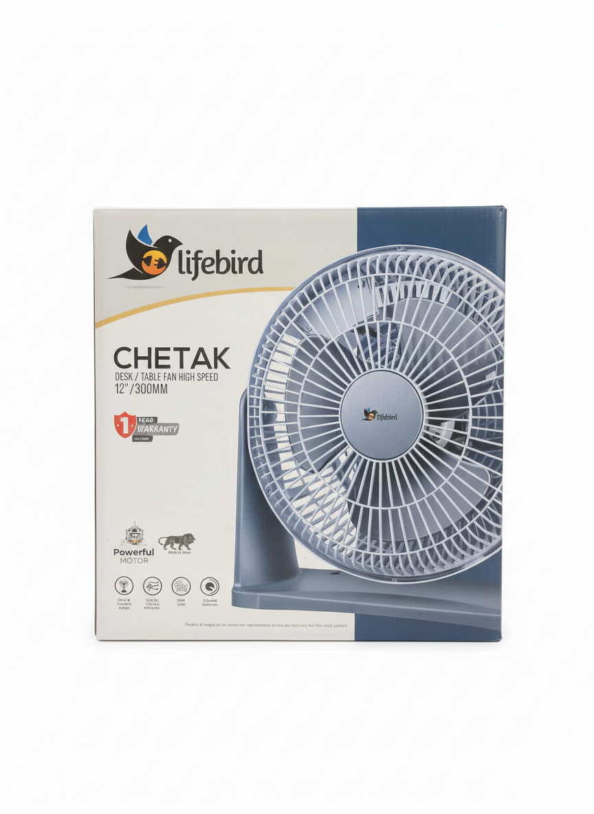 Lifebird CHETAK Desk / Table Fan High Speed 12"/300MM