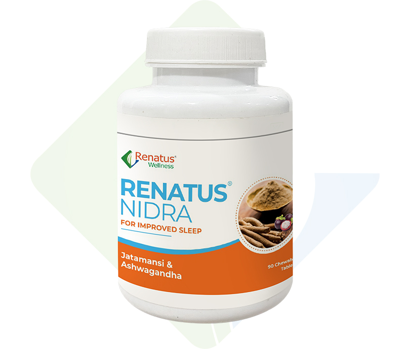 Renatus Wellness Renatus Nidra For Improved Sleep Chewable Tablet Jatamansi & Ashwagandha, Pack of 90 Tablets