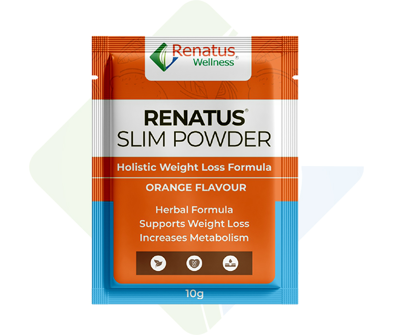 Renatus Wellness SLIM POWDER Holistic Weight Loss Formula ORANGE FLAVOUR Herbal Formula Supports Weight Loss Increases Metabolism