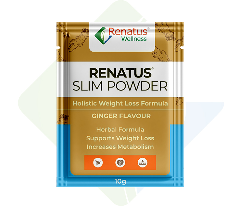 Renatus Slim Powder Holistic Weight Loss Formula Ginger Flavour Herbal Supports Weight Loss Increases Metabolism