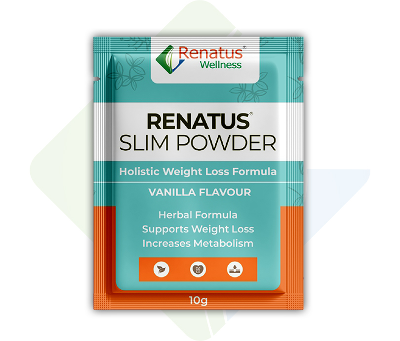 Renatus Slim Powder Holistic Weight Loss Formula Vanilla Flavour Herbal Formula Supports Weight Loss and Increases Metabolism