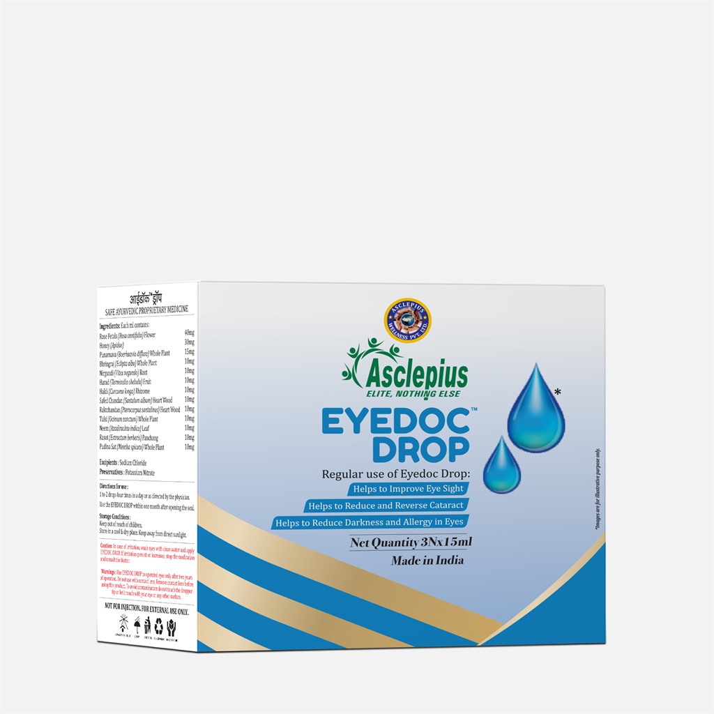 Asclepius Eyedoc Drop - Regular Use for Eye Improvement, Cataract Reduction, Darkness, & Allergy Relief - 3 x 15ml