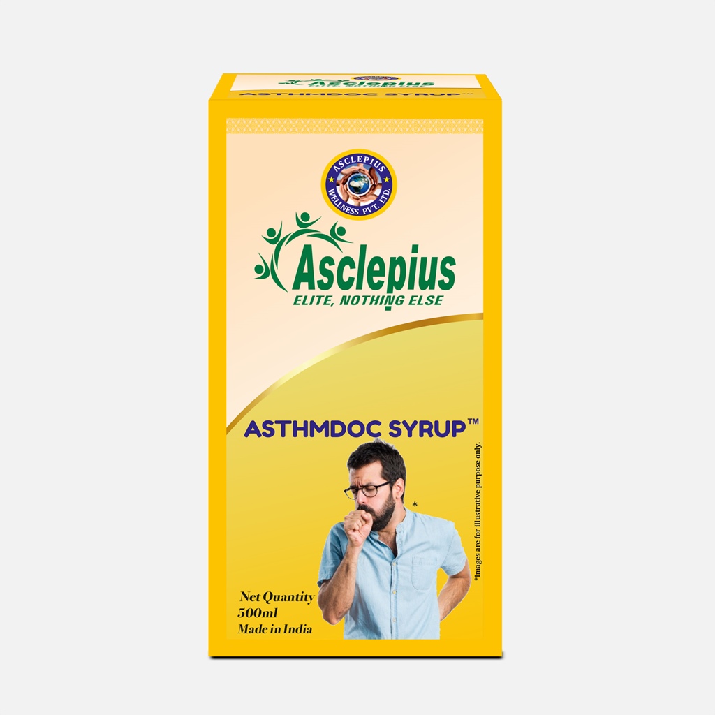 Asclepius ELITE ASTHMDOC SYRUP 500ml, Ayurvedic Medicine for Cough, Cold & Respiratory Problems, Boost Immunity, Effective Relief, Natural Ingredien