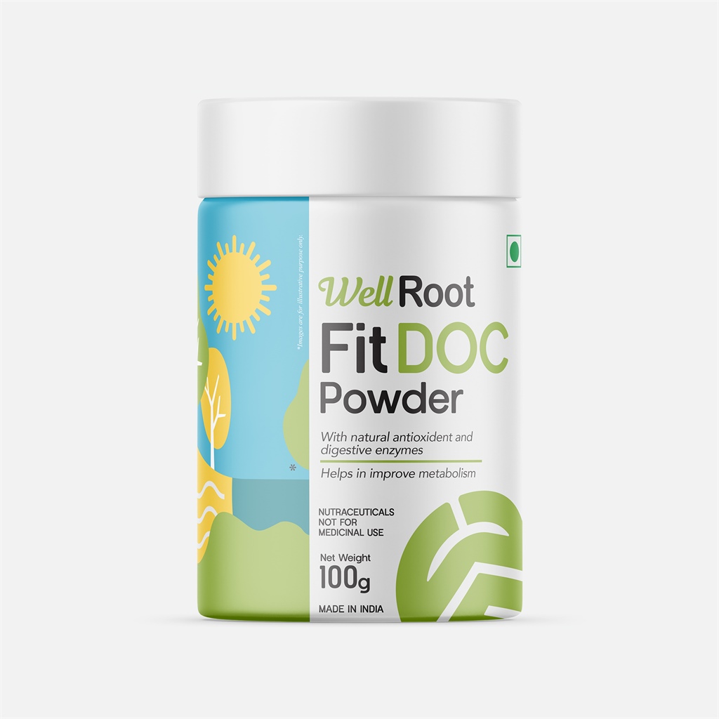 Well Root Fit DOC Powder With Natural Antioxidant and Digestive Enzymes Helps In Improve Metabolism 100g Made In India