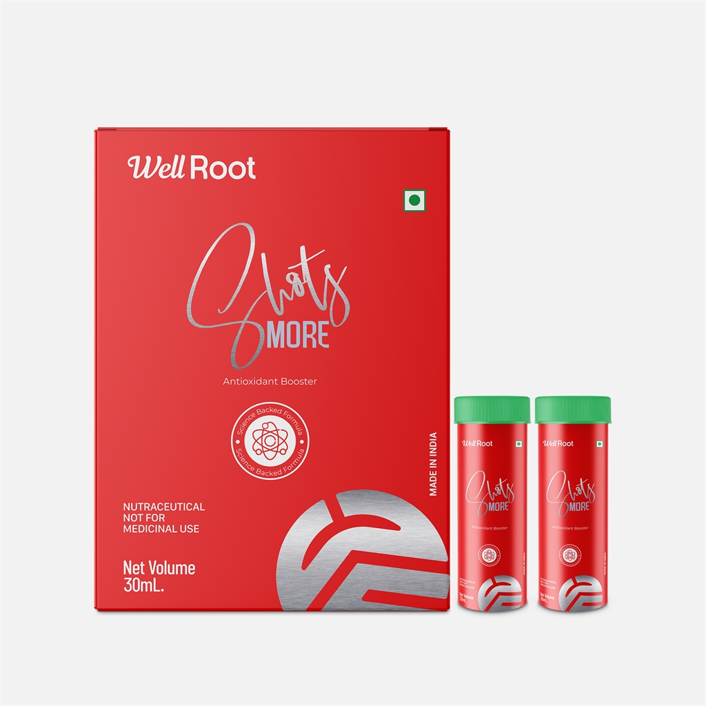 Well Root Shots MORE Antioxidant Booster (30ml) | Nutraceutical for General Wellness | Science Backed Formula | Made in India