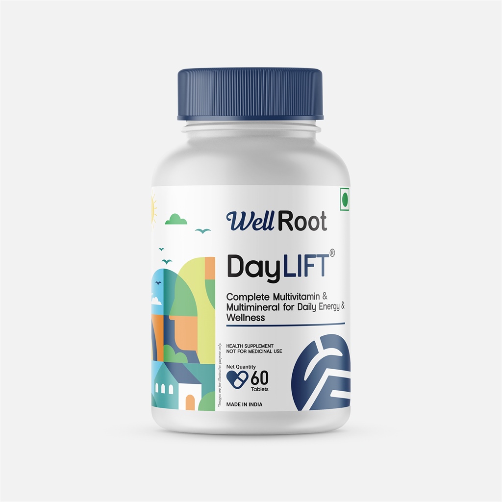 Well Root DayLIFT Complete Multivitamin & Multimineral for Daily Energy & Wellness, Health Supplement - 60 Tablets