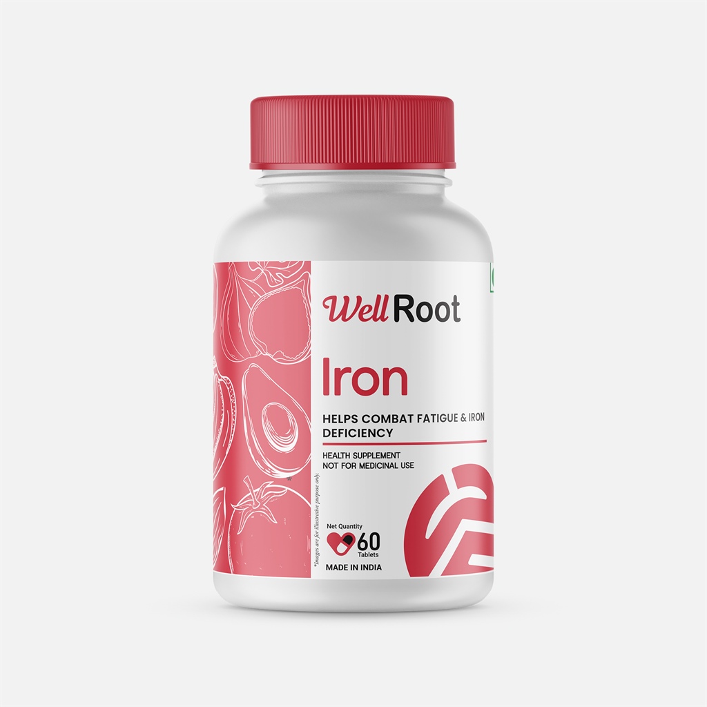 Well Root Iron Supplement - Helps Combat Fatigue & Iron Deficiency - Health Supplement, Not For Medicinal Use - 60 Tablets