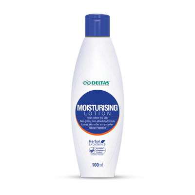 Deltas MOISTURISING LOTION Helps relieve dry skin Non-greasy, fast-absorbing formula Leaves skin softer and smoother Natural fragrance 100ml