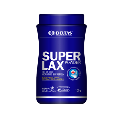 Deltas Super Lax Powder - Herbal Laxative Powder to Regulate Bowels Naturally. Relieve Your Mornings Supremely.