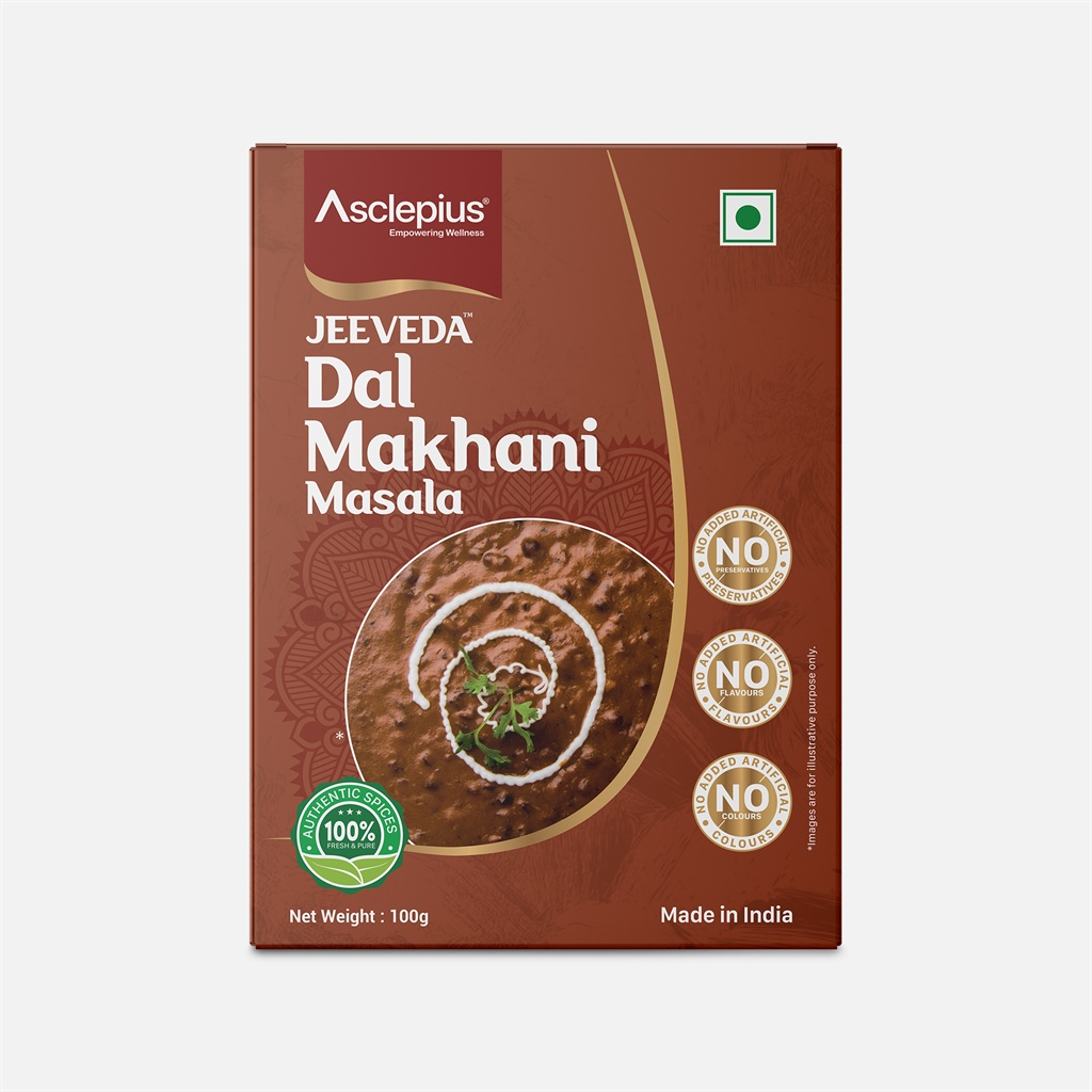 Asclepius Jeeveda Dal Makhani Masala 100g - Authentic Indian Spice Blend, No Added Artificial Preservatives, Flavours, or Colours