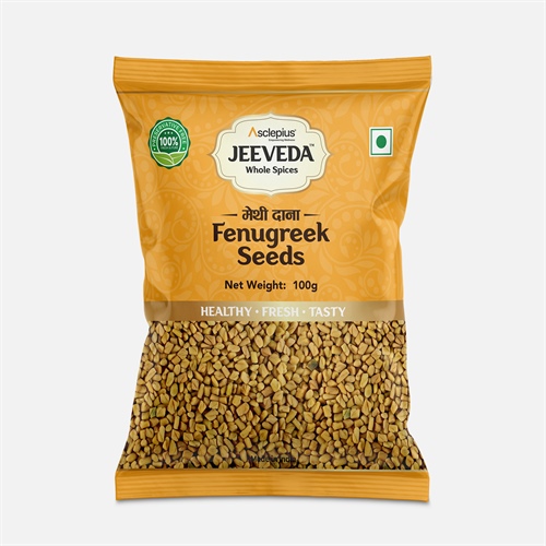 Asclepius Jeeveda Fenugreek Seeds - 100g | Whole Spices, Healthy, Fresh, Tasty, Meethi Dana, Kitchen Essential
