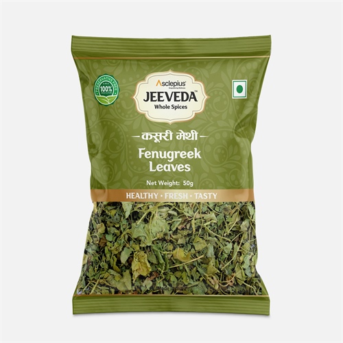Asclepius Jeeveda Fenugreek Leaves Whole Spices (Kasuri Methi) Healthy, Fresh & Tasty 50g