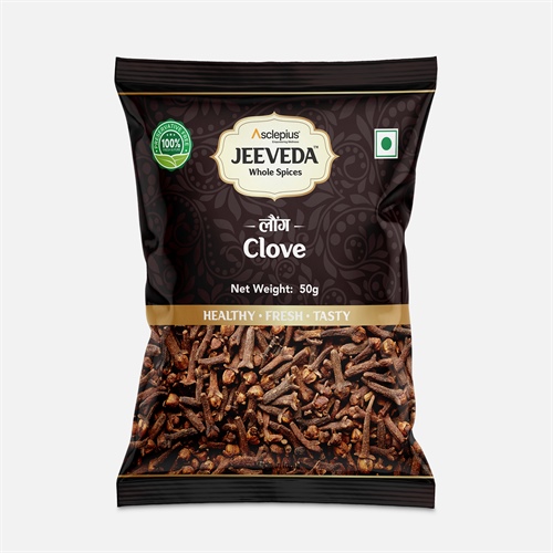 Asclepius Jeeveda Whole Spices Clove (Laung), Healthy, Fresh, Tasty - 50g