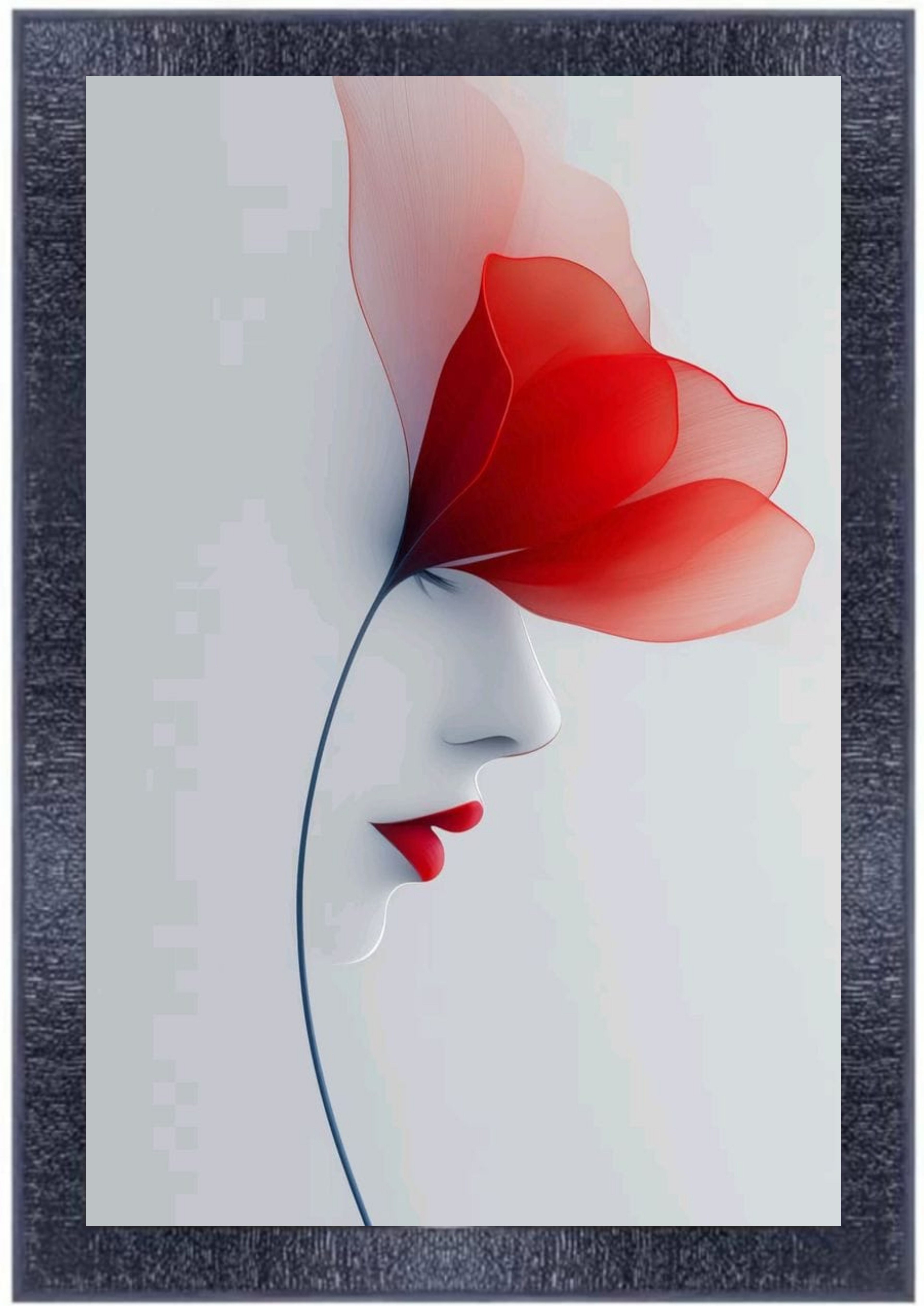  Flower Girl Art Print - Framed Wall Decor, Abstract Portrait Home Decor